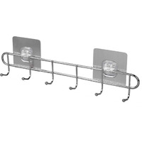 Adtala Waterproof And Oil Proof, Nail Free Transparent Heavy Duty Stainless Steel Wall Hook And Ceiling Hanger (6 Pcs - 5Kg Load Capacity, Code-144)