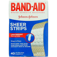 Band-Aid Brand Tru-Stay Sheer Strips Adhesive Bandages For First Aid And Wound Care, All One Size, 40 Ct