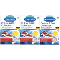 Dr Beckmann Colour & Dirt Collector Advanced, 12 Sheets | For Long Lasting Colour Protection Of Laundry | With Microfibre 36 Sheets - 3X12 Colour Catcher Sheets For Washing Machine, Pack Of 36
