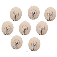 Adtala Metal Adhesive Hooks Kitchen Wall - Transparent (8 Pieces, Code-127 Round Sticker)