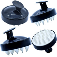 Vreeny Hair Scalp Massager Shampoo Brush Scrubber Scalp Massager For Hair Growth Hair Washing Brush Silicone Head Body Massager Brush Shampoo Scalp Shower Hairbrush Hair Washing Massager Brush Hair Massager For Hair Growth(Black_Slpmb_A)