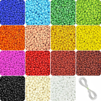 Indikonb 18000 Pc - Opaque Seed Beads 11/0 2 Mm For Jewellery Making Material For Earring, Necklace, Bracelet Jewelry Making Set For Girls And Women (Opaque And Neon Small Multicolor Seed Beads)