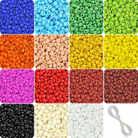 Indikonb 3000 Pc - Opaque Seed Beads 6/0 4 Mm For Jewellery Making Material For Earring, Necklace, Bracelet Jewelry Making Set For Girls And Women - Opaque And Neon Small Multicolor Seed Beads