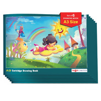 A3 Drawing Book For Artists, Kids | A3 Sketch Book| 34 White Blank Plain Pages | Soft Bound | 42 X 29.7 Cm| Sketching, Colouring, Painting | Pack Of 6