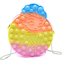 Kiditos (Pop It Bag Princess Shape Sling Bag Crossbody Bags For Women Girls, Pop It Purse, Pop Fidget Shoulder Bag, Fidget Purse Push Bubble Fidget Toy Handbag Stress Relief Toy Pop Fidget Bag, Pink
