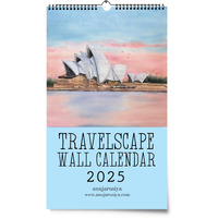Anujarusiya Calendar 2025 Wall Hanging | 10.5"X17.5"| Travel Theme | A3 Size | Wall Calendar With Beautiful Destinations | Luxurious Travelscape Bucket List Monthly Calendar For 2025