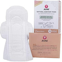 Avni Natural Cotton Sanitary Pads (L, Pack Of 12) + Paper Disposal Bags (Medium To Heavy Flow)