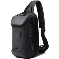 Red Lemon Unisex-Adult Bange Waterproof Anti -Thief Password Zipper Lock Crossbody Bag With Usb Charging Chest Bag Shoulder Bag Sling Bag (Black)