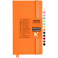 Neorah  2025 Accomplish Undated Planner Petite | 12 Month Productivity Planner Diary Without Dates | Weekly | Monthly | 12 Month Budget Tracker | Gratitude Journal | Track Goals | Accomplishments | Things To Do | Habit Tracker Wheel | Passion | Password Log | Track Birthday Anniversary | Extra Notes - Planner For Pro Journal Notebook (Size 21.0 X 10.5Cm) | Undated Hardcover Planner (Orange)