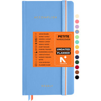 Neorah  2025 Accomplish Undated Planner Petite | 12 Month Productivity Planner Diary Without Dates | Weekly | Monthly | 12 Month Budget Tracker | Gratitude Journal | Track Goals | Accomplishments | Things To Do | Habit Tracker Wheel | Passion | Password Log | Track Birthday Anniversary | Extra Notes - Planner For Pro Journal Notebook (Size 21.0 X 10.5Cm) | Undated Hardcover Planner (Light Blue)