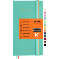Neorah  2025 Accomplish Undated Planner Diary Petite | 12 Month Productivity Planner Without Dates | Weekly | Monthly | 12 Month Budget Tracker | Gratitude Journal | Track Goals | Accomplishments | Things To Do | Habit Tracker Wheel | Passion | Password Log | Track Birthday Anniversary | Extra Notes - Planner For Pro Journal Notebook (Size 21.0 X 10.5Cm) | Undated Hardcover Planner (Teal)