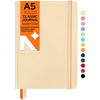 Neorah  A5 Ruled Classic Notebook -110 Gsm (210X148Mm) -Hardcover Ruled Journal| Includes Silk Book Marks | Backpocket |Sticker Label |Journal Box- Office Notebook Journal 160Pages | Completely Handmade (After Glow)