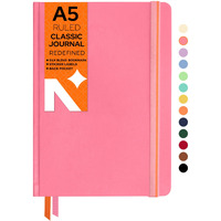 NeorahA5 Ruled Classic Notebook-110 Gsm(210X148Mm) Hardcover Ruled Journal| Include Silk Bookmark| Backpocket|Sticker Label|Journal Box-Office Notebook Journal 160Pages|Completely Handmade-Pink