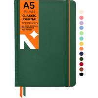 Neorah  A5 Plain Classic Notebook -110 Gsm (210X148Mm) -Hardcover Unruled Journal| Includes Silk Book Marks | Backpocket |Sticker Label |Journal Box- Office Notebook Journal 160Pages | Completely Handmade (Dark Green)