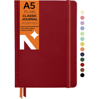 Neorah  A5 Plain Classic Notebook -110 Gsm (210X148Mm) -Hardcover Unruled Journal| Includes Silk Book Marks | Backpocket |Sticker Label |Journal Box- Office Notebook Journal 160Pages | Completely Handmade (Red)