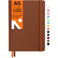 Neorah  A5 Plain Classic Notebook -110 Gsm (210X148Mm) -Hardcover Unruled Journal| Includes Silk Book Marks | Backpocket |Sticker Label |Journal Box- Office Notebook Journal 160Pages | Completely Handmade (Brown)