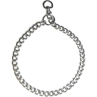 Rvpaws Dog's Chrome Plated Diamond Training Choke Chain Collars,Dog Neck Collar Belt For Large Dogs (Grind 6) - L :24 Inch Collar / 4 Mm Thick With 2 Metal End Circles Ring Swivel