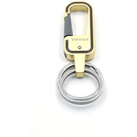 Omuda Stylish Hook Locking Silver Metal Carabiner Double Ring Hook Metal Key Chain For Men & Women