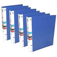 More Buy Plastic File Folder 2D Ring Binder A4 Size Tough & Durable Ring Binder Box Board File(Heavy Plastic (Blue - Pack Of - 8)