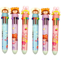 Funblast 10 In 1 Pens For Kids Ball Pen Set For School&Office-Cartoon Pen For Office,School Stationery Items For Kids-Stationery Kit,Stationery Set,Birthday Return Gift (Set Of 6),Blue