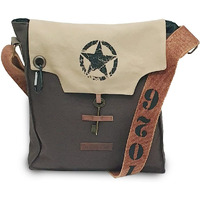 The House Of Tara Sturdy Cotton Canvas Messenger Bags For Men And Women | With Two Magnetic Snap Buttons Flap Closure, Adjustable Body Strap & Multiutility Lobster Hook (Brown Melange Camel)