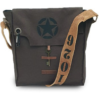 The House Of Tara Sturdy Cotton Canvas Messenger Bags For Men And Women | With Two Magnetic Snap Buttons Flap Closure, Adjustable Body Strap & Multiutility Lobster Hook (Dark Brown Melange)