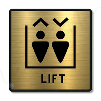 Vertical Root Inc Premium Brush Finish Gold Acrylic Lift Elevator Sign Easy To Mount 3M Double Side Tape 5.8 Inch Signage Self-Adhesive For Society Building Business Hospital School Office Hotel