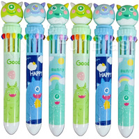 Funblast 10 In 1 Pens For Kids Blue Ball Pen Set For School & Office - Cartoon Pen For Office, School Stationery Items For Kids - Stationary Kit, Stationary Set, Birthday Return Gift (6-Unit)
