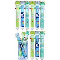 Funblast 10 In 1 Pens For Kids Ball Pen Set For School&Office-Cartoon Pen For Office,School Stationery Items For Kids-Stationary Kit,Stationary Set,Birthday Return Gift (12-Unit),Blue