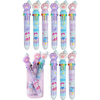 Funblast 10 In 1 Pens For Kids Ball Pen Set For School & Office - Cartoon Pen For Office, School Stationery Items For Kids - Stationary Kit, Stationary Set, Birthday Return Gift (Pack Of 12) Blue