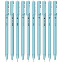 Hauser Xo 0.7Mm Ball Pen Box Pack | Sleek Body & Minimalistic Design | Matt Finish & Solid Body Type | Low Viscosity Ink With Ultra Durable Tip | Blue Ink, Pack Of 10 Pens