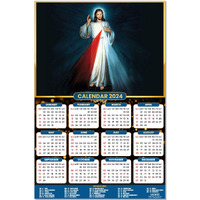 Escaper Jesus Christ Calendar 2024 For Wall Single Page Yearly Wall Hanging Easy Application Perfect New Year Gift (Pack Of 2 Units)