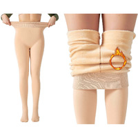 Hsr Polyester Casual Style Winter Warm Thermal Fleece Lined Thick Tights Women Slim Fit Leggings Pants Waist Size : 26 To 34 Inch Stretchable (Footed-Cream),Black | Rise Style: High Rise