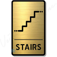 Vertical Root Inc Stairs Brush Steel Finish Self Adhesive Sign 5.5 Inch By 9 Inch, Mall Business Stores Cafe Shop Corporate Hospital Hotel School Office