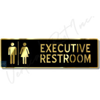 Vertical Root Inc Executive Restroom Sign Black Gold Self Adhesive Sign 10 Inch By 3 Inch For Corporate Mall Business Cafe Shop Stores Office Hospital Hotel School
