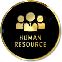 Vertical Root Inc Premium Black Gold Finish Acrylic Human Resource Door Sign Easy To Mount 3M Self-Adhesive Tape Signage For Hotel Office Resort Society Corporate Business Hospital
