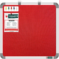 Yajnas 59X59 Cm Premium Material Red Color Notice Board/Soft Board/Bulletin Board/Pin-Up Display Board With 50 Pins For Study Room, Office, School & Home Use