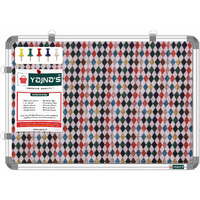 Yajnas 59X41 Cm Premium Material Diamond Dews Designed Notice Board/Soft Board/Bulletin Board/Pin-Up Display Board With 50 Pins For Study Room, Office, School & Home Use