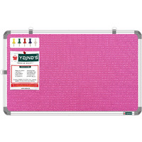 Yajnas 58.5X28 Cm Premium Material Pink Color Notice Board/Soft Board/Bulletin Board/Pin-Up Display Board With 50 Pins For Study Room, Office, School & Home Use