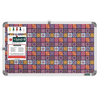 Yajnas 41X28 Cm Premium Material Rainbow Designed Notice Board/Soft Board/Bulletin Board/Pin-Up Display Board With 50 Pins For Study Room, Office, School & Home Use