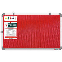 Yajnas 58.5X28 Cm Premium Material Red Color Notice Board/Soft Board/Bulletin Board/Pin-Up Display Board With 50 Pins For Study Room, Office, School & Home Use