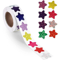 Hasthip Paper 500Pcs Glitter Star Stickers, 1 Inch/2.54Cm Self Adhesive Small Star Stickers For Reward Charts, Incentive Stickers Sparkly Star Stickers For Kids Teachers School Office (8 Colors)