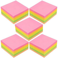 Glun 400Pcs Super Sticky Note Pad, Plain Notes For Lists And Longer Notes, 2 Times Sticking Power In Bright Neon Colors Size 3X3 Inch (5)