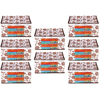 Acnos Premium Brand Metalic Brown Design White Chain 12 Piece Non Woven Large Size Saree Cloth Cover Set Pack Of 8