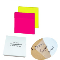 Transparent Sticky Notes Color Self-Stick Writing Pads Clear Cute Full Translucent Removable Perfect For College Essentials Books And Office Stationery Art And Craft Pink And Yellow