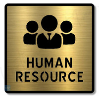 Vertical Root Inc Premium Brush Gold Finish Acrylic Human Resource Door Sign Easy To Mount 3M Self-Adhesive Tape Signage For Hotel Office Resort Society Corporate Business