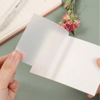 Madoc Transparent Sticky Notes 100 Sheets Self-Stick Writing Clear Cute Annotation Waterproof Translucent Color Memo Pad College Essentials Books Office Stationery Art And Craft 3X3 Inch