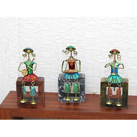 Jh Gallery Handmade Handpainted Iron Dolls Musicians - Showpiece & Wall Hanging Set, Decorative Items For Home, Wall Dcor, Home Dcor, Show Pieces For Home Decor(Multicolour)