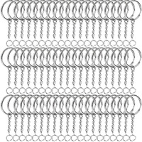 More Buy Metal Split Keychain Ring Parts - 60 Key Chains 25Mm With 26Mm Chains And 60Pcs Open Jump Ring For Craft Key Ring Pack Of 60