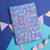 Doodle Hard Bound Soft Foam Padded Paper Notebook | Compact Size A5 (8.25 X 5.7) | 160 Pages, 80 Gsm | Flat Opening | Soft Foam Padding | Two Bookmark Ribbons - Vibrant Verse